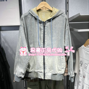 杰克琼斯夹克2025拉链连帽牛仔外套225357002 6905571273997 E40