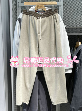 杰克琼斯男装卫裤百搭简约舒适松紧抽绳宽松直筒裤子22611D028