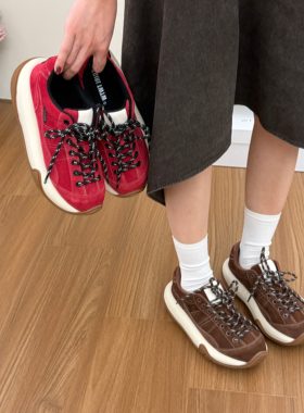 SGIRL TWTW琥珀流光棕老爹鞋女ins网红气质轮胎底增高休闲运动鞋