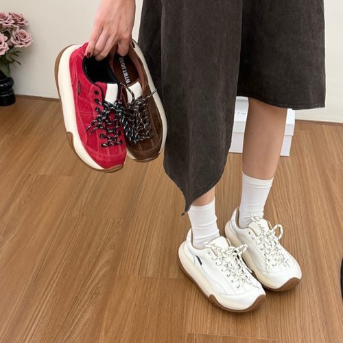 SGIRL TWTW日系简约松糕底小白鞋女2025新款气质百搭轮胎老爹鞋潮