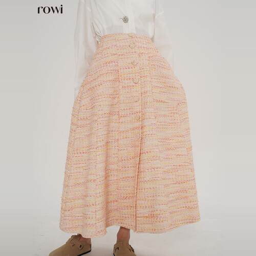 立体口袋粗花呢半裙5.rowi