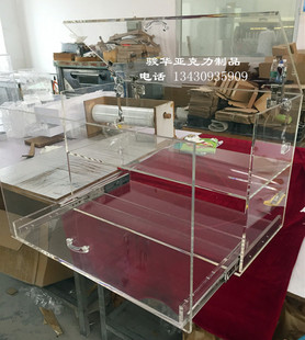亚克力鞋柜 货架精品陈列架  定制亚加力透明胶箱 压克力箱