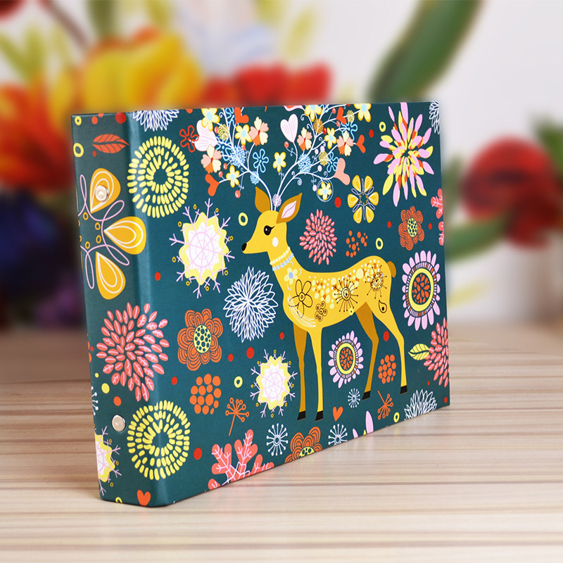 10寸diy相册相簿手工自粘式相册本 创意卡通梅花鹿影集宝宝成长册