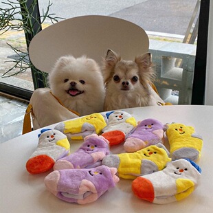 宠物发声 韩国袜子藏食外贸原单可爱狗狗响纸玩具 糯米家 ins爆款