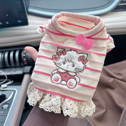 蝴蝶结公主裙奶狗小体穿衣服