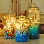 玻璃许愿瓶子木塞贝壳沙子干花储物瓶彩虹瓶漂流空瓶幸运星折纸