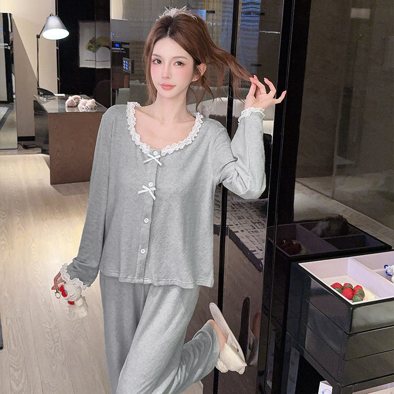 喔密哒秋冬长袖睡衣女款高级感羊绒长袖加厚保暖家居服可外穿套装