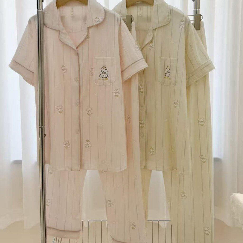 娇思蓓纯棉睡衣夏款女2026新款短袖长裤可外穿家居服1981夏季中年