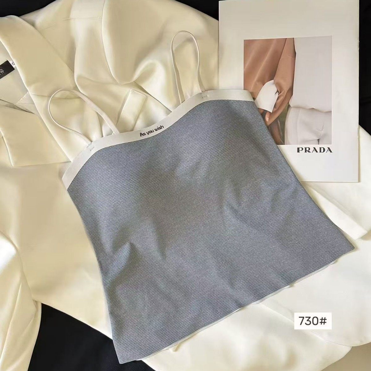 2026纯逅730带胸垫吊带款背心可外穿潮夏修身显瘦美背露脐短款女