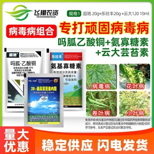 病毒病专用氨基寡糖素吗胍乙酸铜芸苔素番茄辣椒植物杀菌剂组合