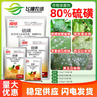 巴斯夫 成标80%硫磺柑橘疮痂病苹果黄瓜西瓜白粉病桃树褐斑杀菌剂
