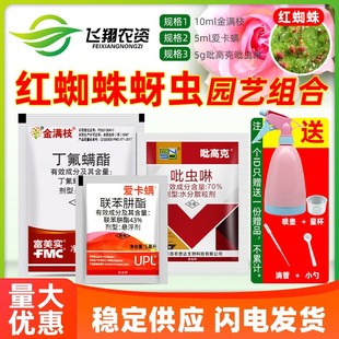 红蜘蛛专用药套餐爱卡螨金满枝花卉月季 丁氟螨酯吡虫啉杀虫剂杀螨