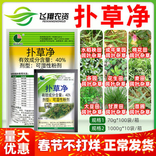 40% 扑草净大豆棉花水稻秧田花生甘蔗苎麻苗圃阔叶杂草苗前除草剂