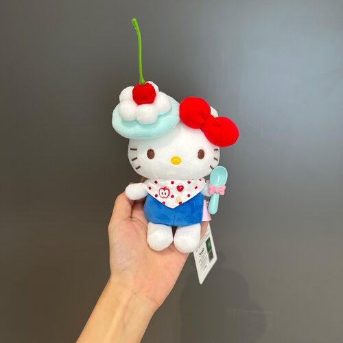 三丽鸥正版奶油HelloKitty手作diy毛绒可爱包包挂件钥匙扣挂饰
