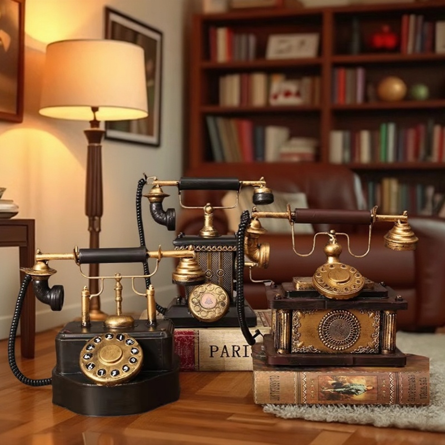 复古民国电话机摆件老式古董转盘座机模型古董电影道具上海老物件