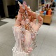 精美水晶闪粉珠小花流苏手机链挂件钥匙链女生礼物