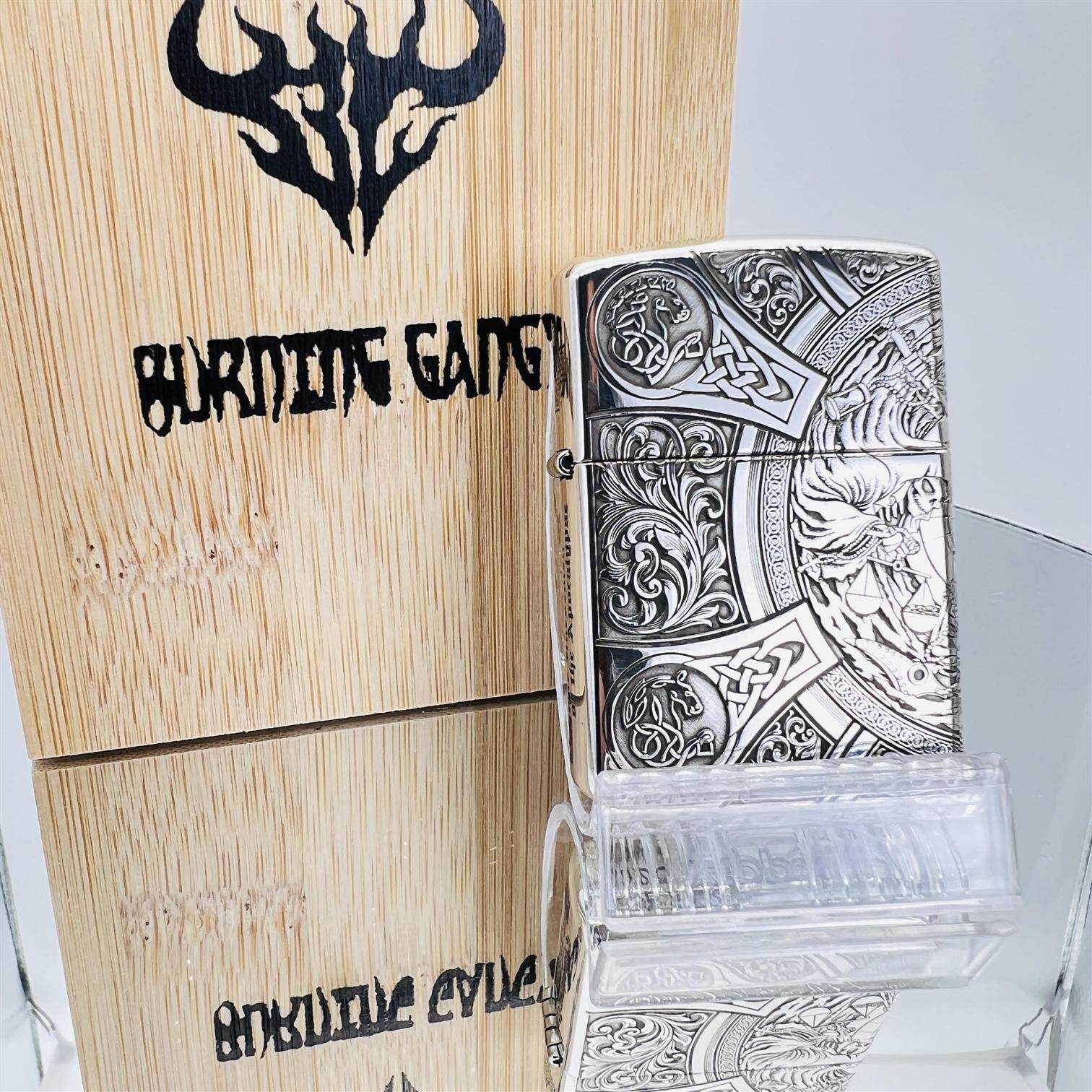 【纯银—天启启示录】蚊版纯银盔ZIPPO/芝宝
