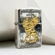 纯银盔甲手工浮雕正版 蚊版 zippo打火机 鎏金—双面阿瑞斯战神