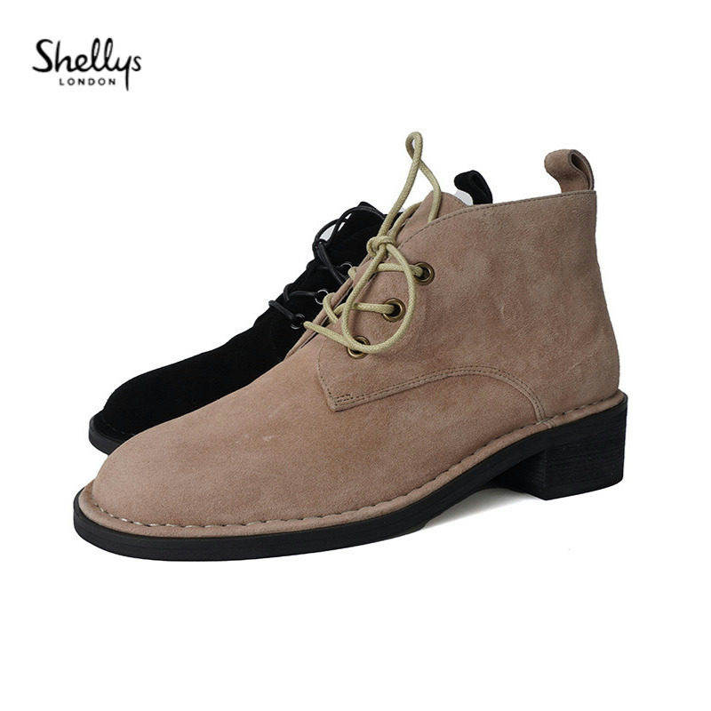 牛皮35-40羊皮shellys英国系带英伦女秋2024新英伦系带冬马丁短靴,女鞋,马丁靴,淘宝优惠券,粉丝福利购,淘宝优惠卷