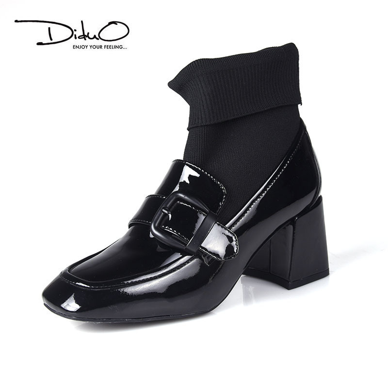 真皮学院风弹力袜子鞋袜子鞋