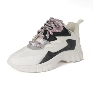 35真皮D家女跑步鞋复古 老爹鞋机甲鞋透气轻便运动单鞋网纱休闲