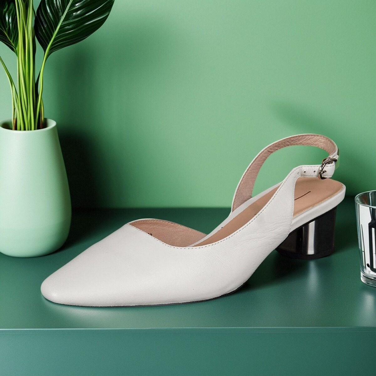 34-35头层羊皮 Diduo迪朵 白色黑波点包头凉鞋法式中跟后空低跟女,女鞋,时装凉鞋,淘宝优惠券,粉丝福利购,淘宝优惠卷