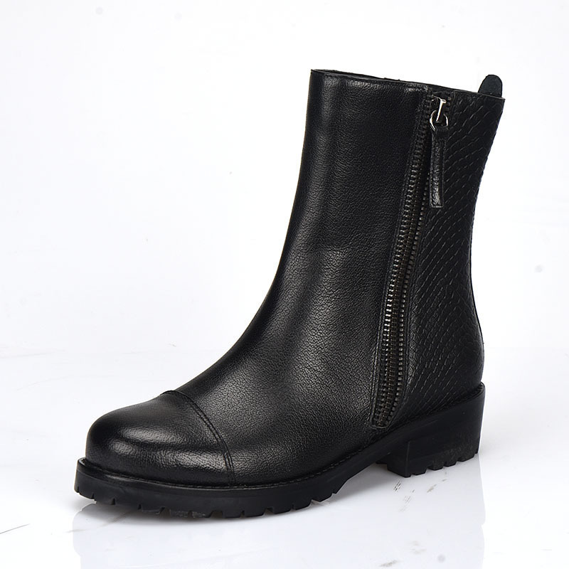 新款靴子莎莎苏黑色10孔烟管靴子