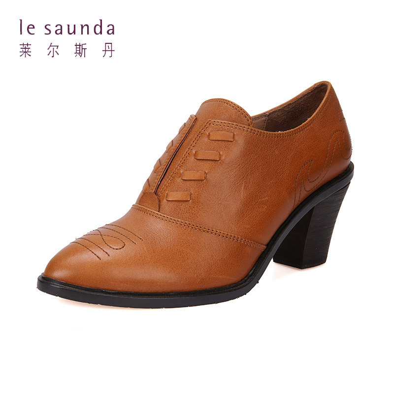 头层牛皮短靴莱尔斯丹尖头法式