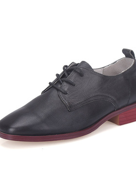 35-37头层牛皮Scenic 系带英伦风2024乐福鞋女低跟复古单鞋小皮鞋