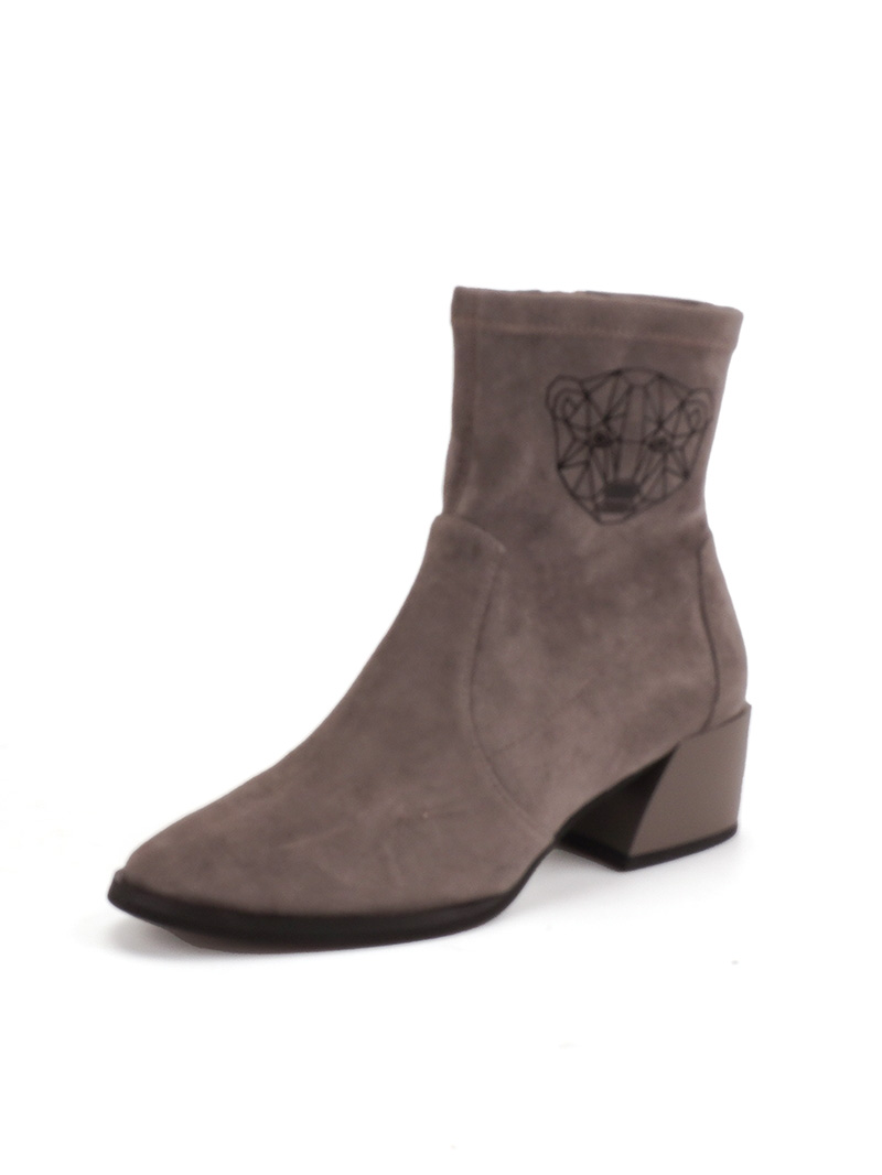 34莱尔斯丹短靴布料坡跟袜靴女鞋