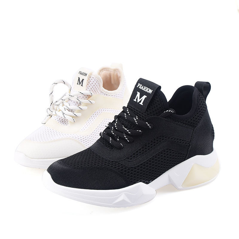 35/37飞织ZUSE内增高坡跟休闲系带老爹坡鞋透气轻便小白鞋厚底,女鞋,时尚休闲鞋,淘宝优惠券,粉丝福利购,淘宝优惠卷