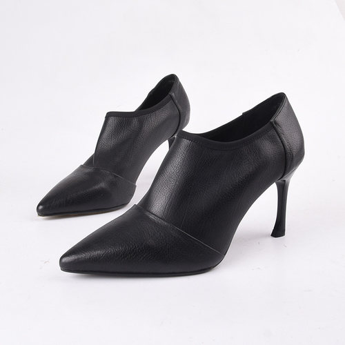 ZUSE真皮气质礼服百搭深口女单鞋