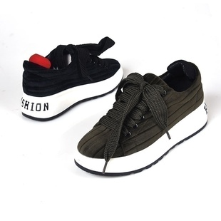 休闲鞋 系带松糕爆款 2027 2023加绒显瘦舒适秋款 金丝绒厚底ZUSE春季