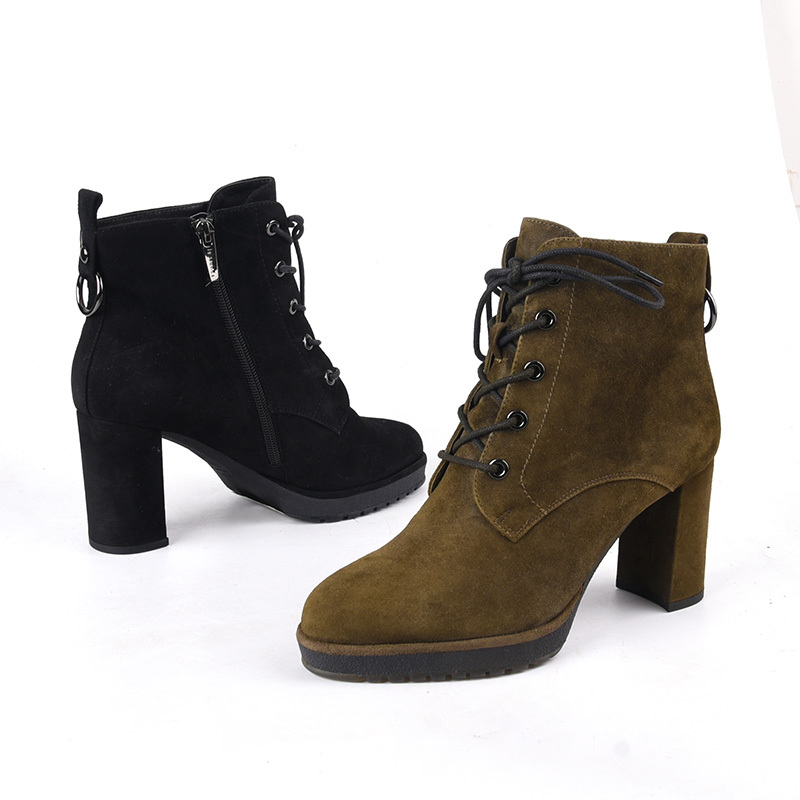 莱尔斯丹正品女鞋秋冬款羊皮短筒