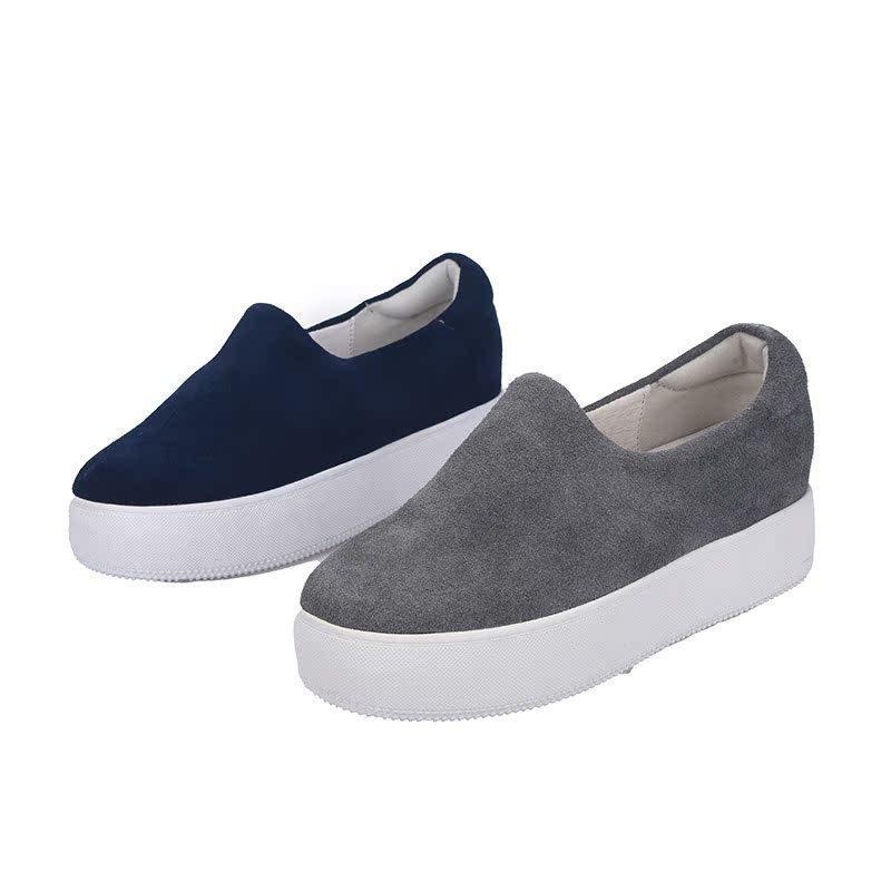 35-39全牛皮ZUSE 灰色蓝白厚底一脚蹬女夏季薄新款乐福松糕单鞋,女鞋,深口单鞋,淘宝优惠券,粉丝福利购,淘宝优惠卷