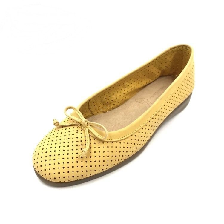 34-35羊皮绒面Aerosoles爱柔仕 土黄色镂空女蝴蝶结平底单鞋舒适,女鞋,浅口单鞋,淘宝优惠券,粉丝福利购,淘宝优惠卷