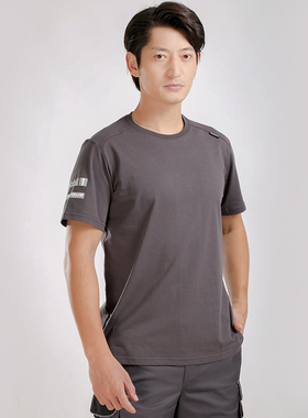 新高品质时捷灰色红色袖t恤4S店售后新款维修工作服夏装工装新款