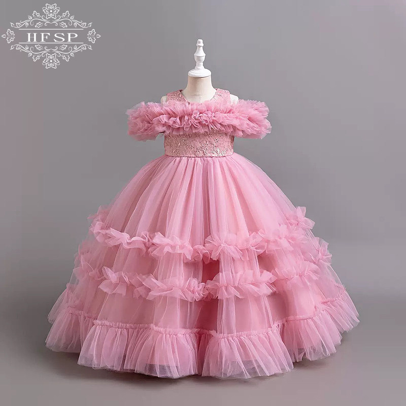 夏季女童礼服裙主持钢琴演出连衣裙儿童花童生日六一儿童节表演裙