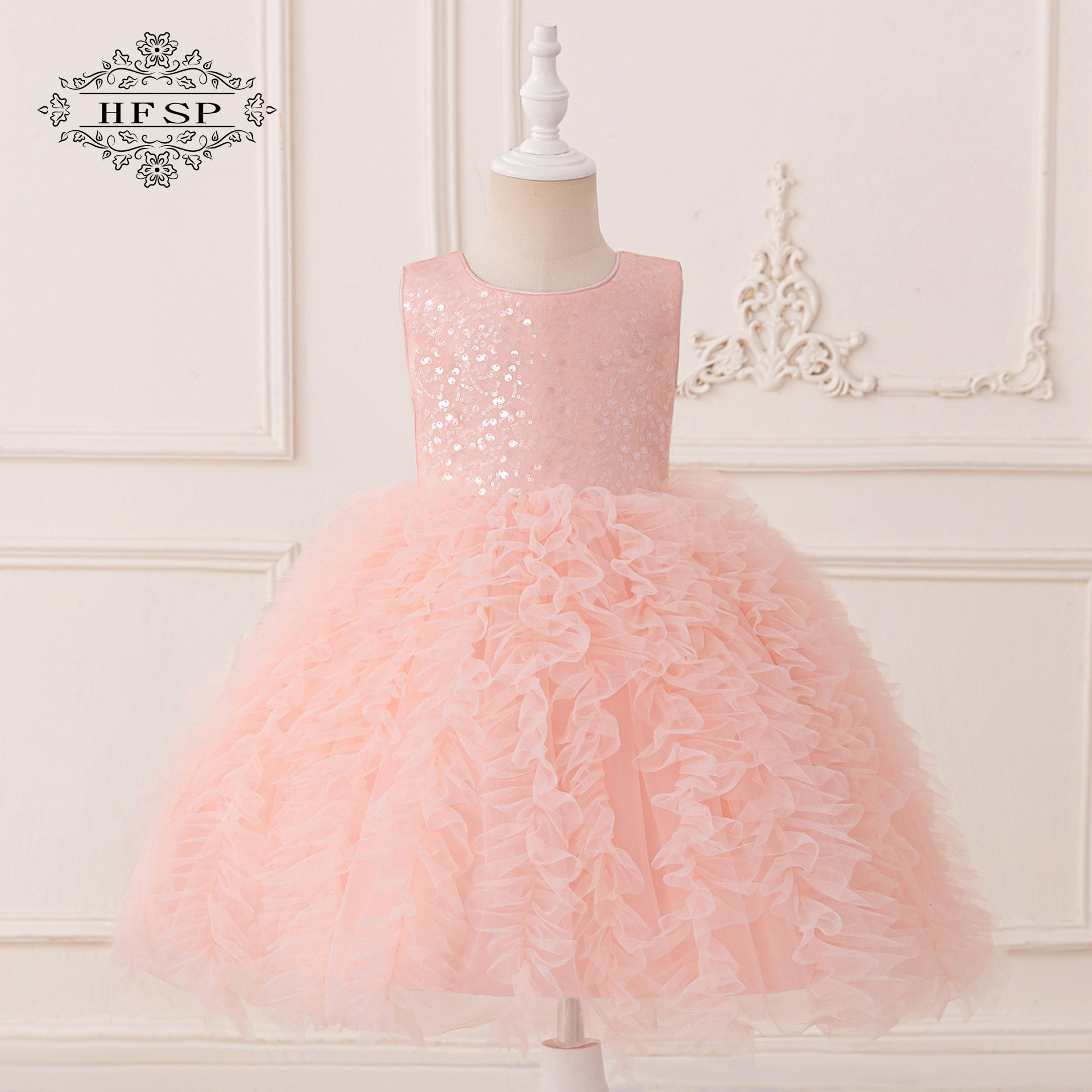 女童礼服轻奢小众高端花童婚纱小女孩生日六一主持钢琴蓬蓬演出裙