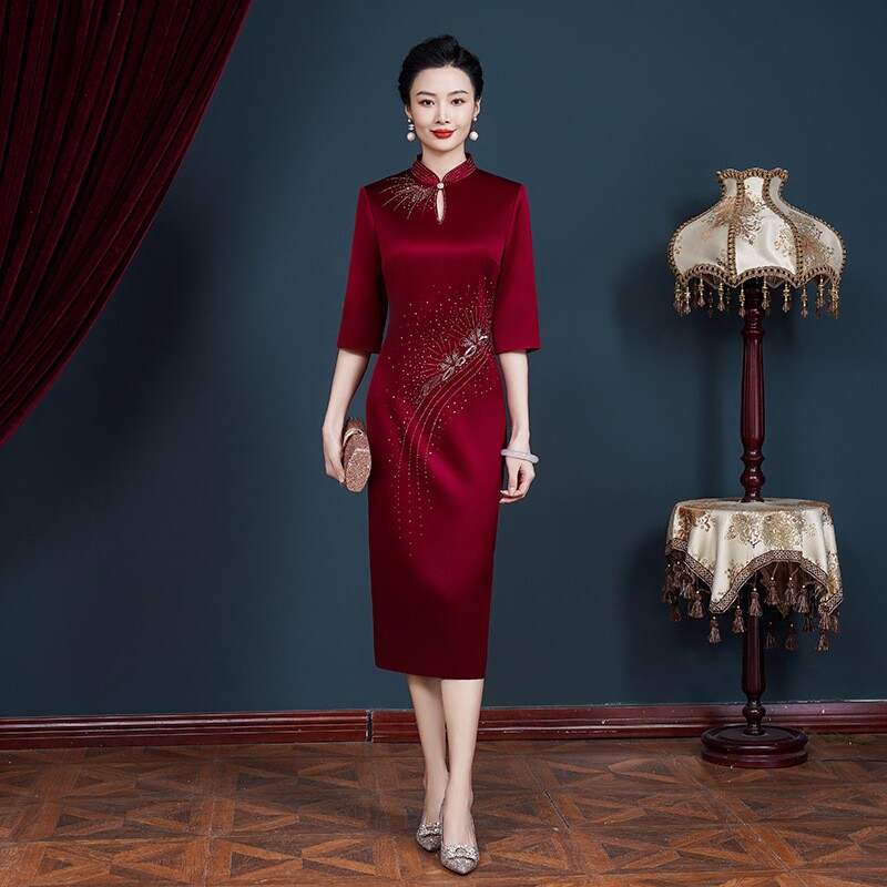 妈妈装婚礼改良旗袍礼服2024旗袍