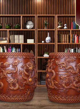 博古花瓶梅兰竹菊绣墩圆雕图