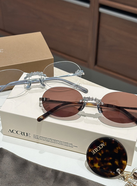 韩国设计师品牌ACCRUE SUSAN无框眼镜可配近视光学架男女太阳墨镜