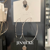 JINMUKE韩国进口饰品新款 气质百搭高级感大圈圈耳环女耳圈耳饰