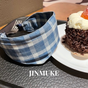 JINMUKE韩国进口发饰头饰新款 复古文艺格子宽边发箍头箍发饰发卡