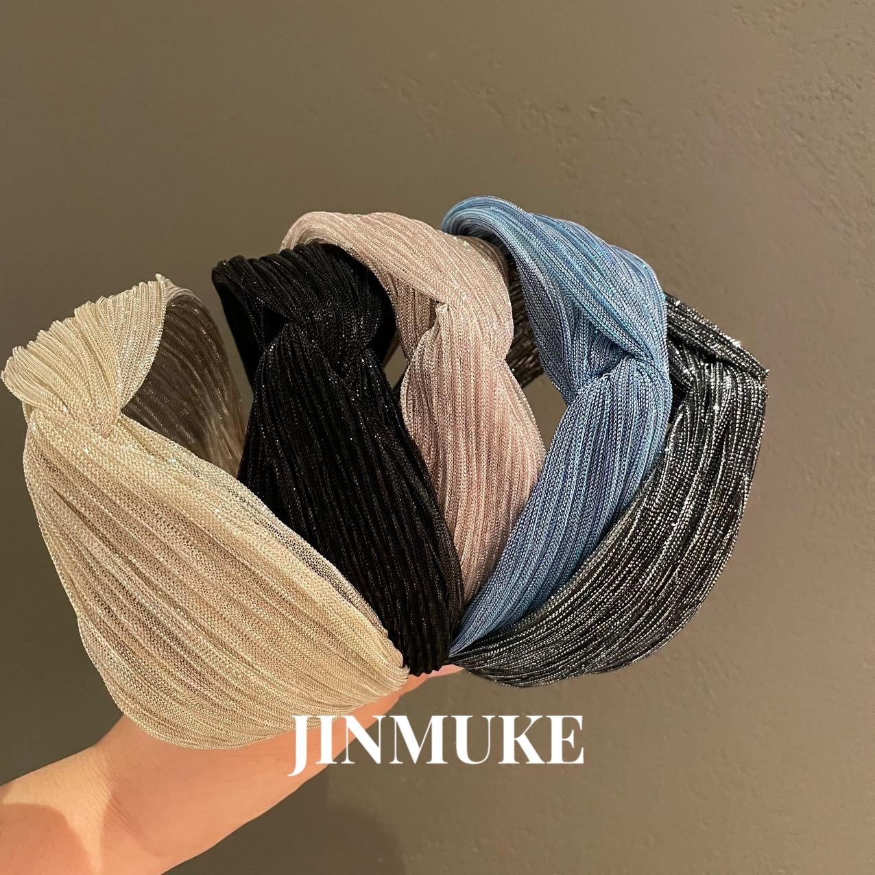 JINMUKE韩国进口发饰头饰个性打结气质纯色亮丝发箍头箍发夹新品