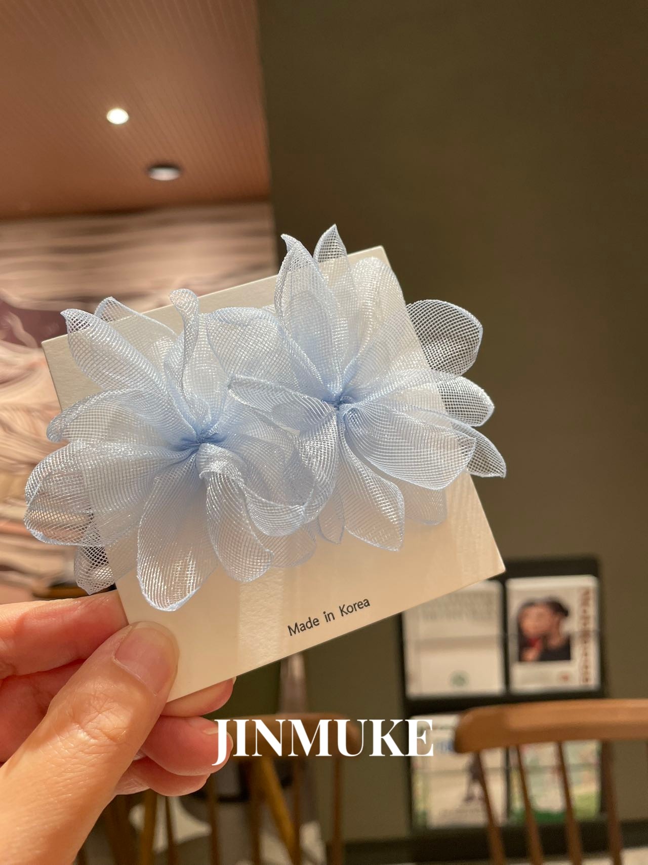 JINMUKE韩国进口耳饰大花朵气质舞台夸张个性耳钉耳环新品