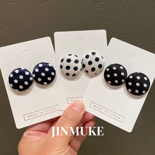 JINMUKE韩国进口耳饰波点圆形气质甜美百搭耳钉耳环新品