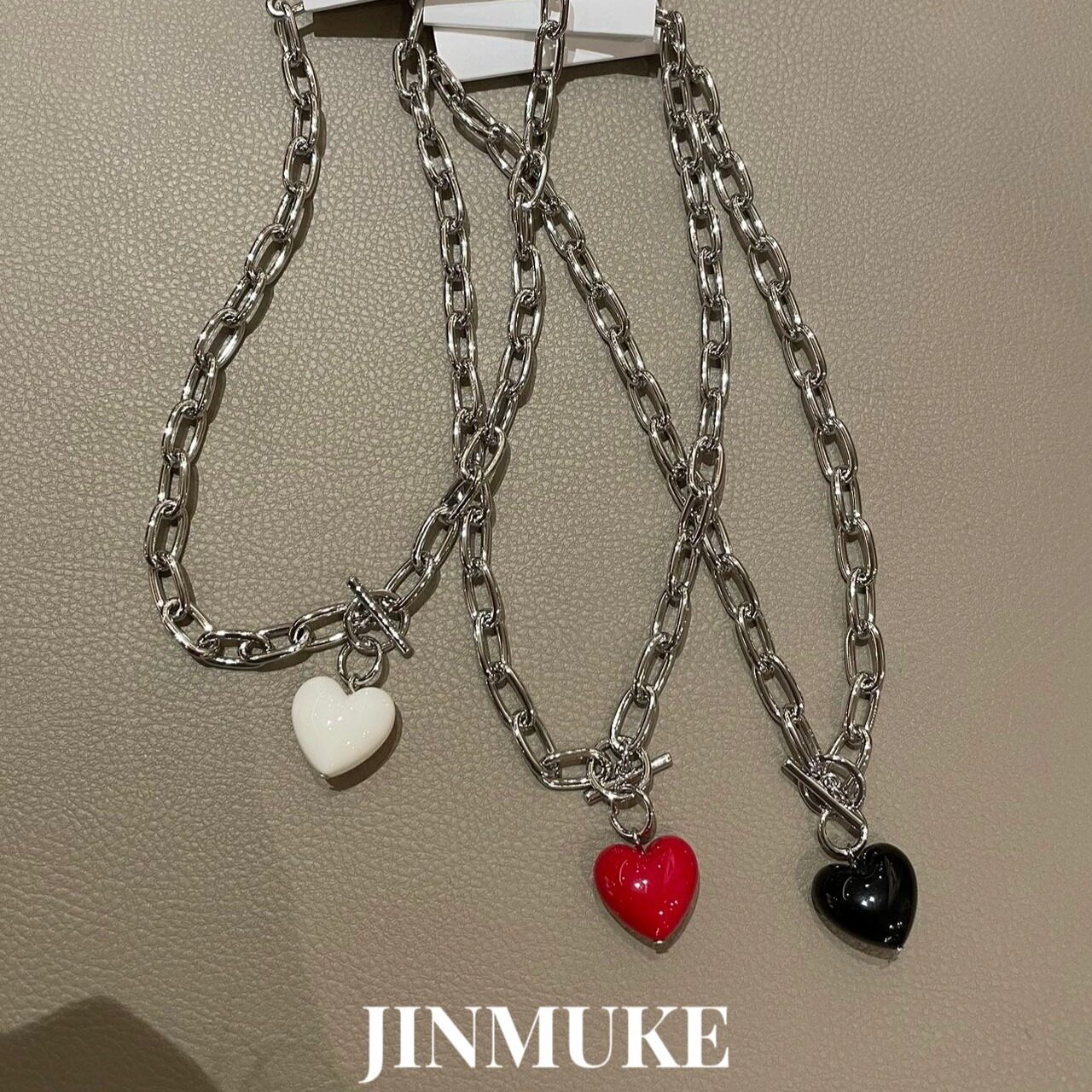 JINMUKE韩国进口首饰品爱心链条甜美项链锁骨链新品女
