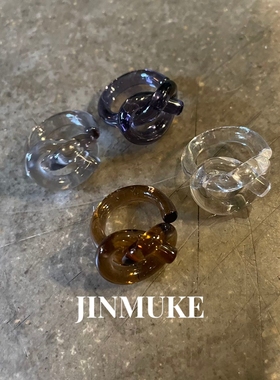 JINMUKE韩国进口时尚戒指女小众设计感个性打结戒开口指环