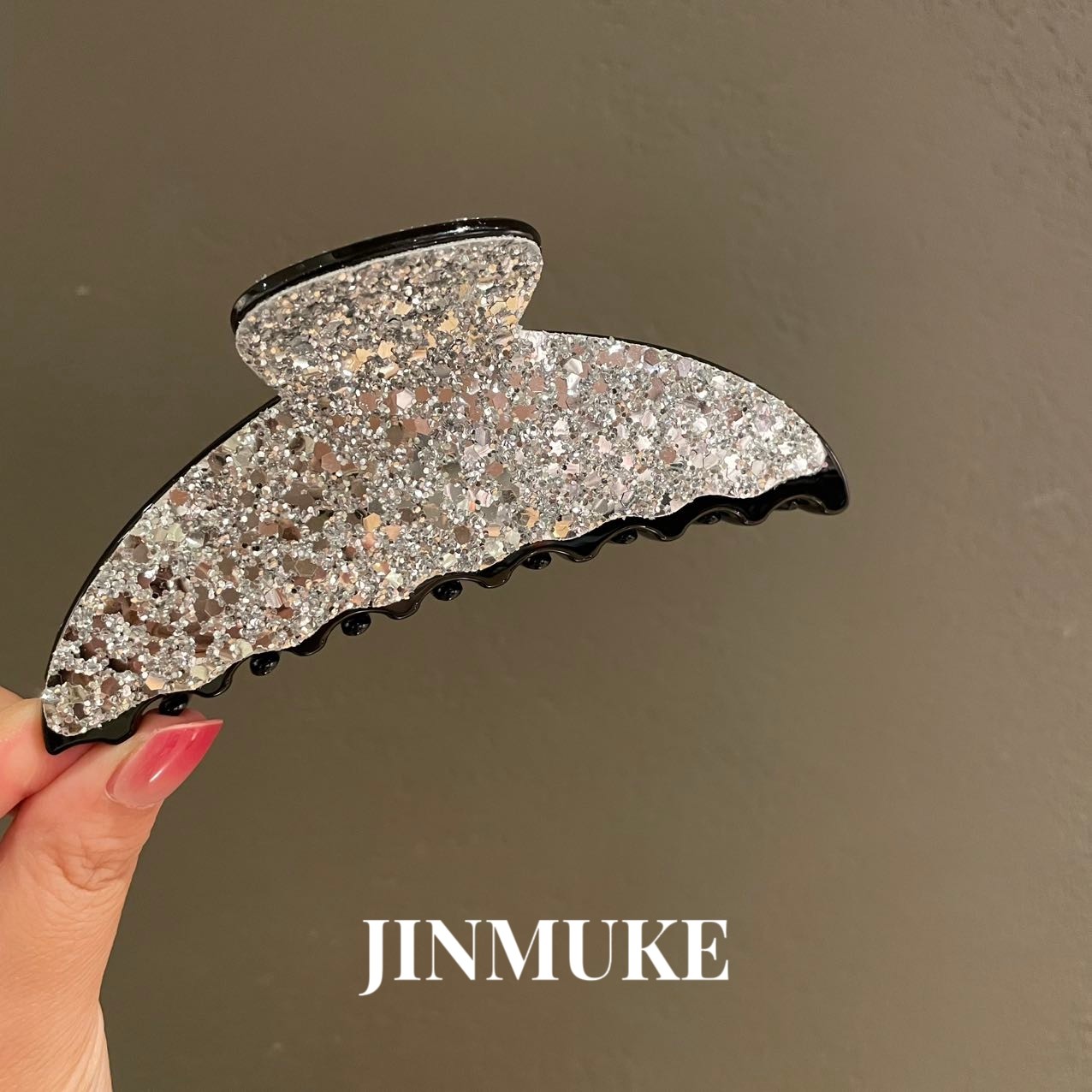 JINMUKE韩国进口发饰品新款气质百搭闪闪亮片银色银灰色发抓抓夹,饰品/流行首饰/时尚饰品新,发饰,淘宝优惠券,粉丝福利购,淘宝优惠卷